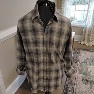 Jack Maverick Men's Blue and Gray Plaid Shirt